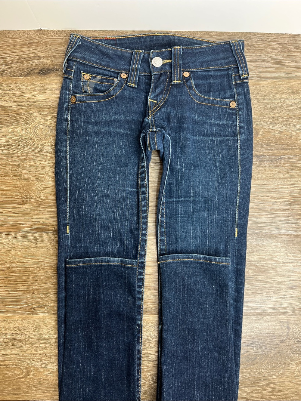 True Religion Julie Super T Low Rise  Jeans Dark Wash Size 24 Made in USA